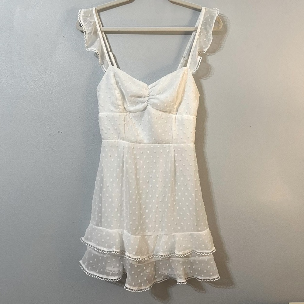 Lucy in the Sky Los Angeles White Dotted Mini Dress! Size Xs/Small.